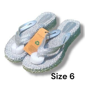 Ilse Jacobsen Scandinavian Sandals Metallic Silver Cheerful 13 Series